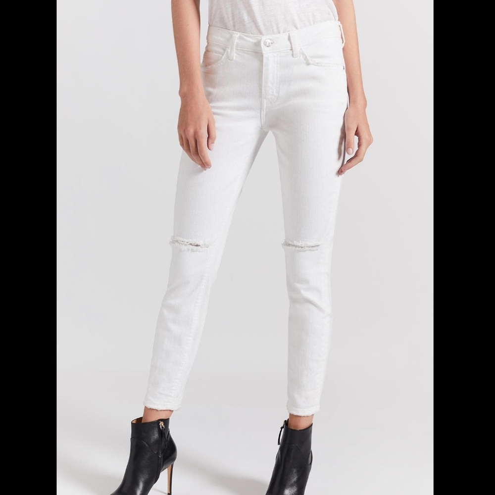 ❌SOLD❌ 
NWT Current/ Elliot High Waist Stiletto White Ripped jeans